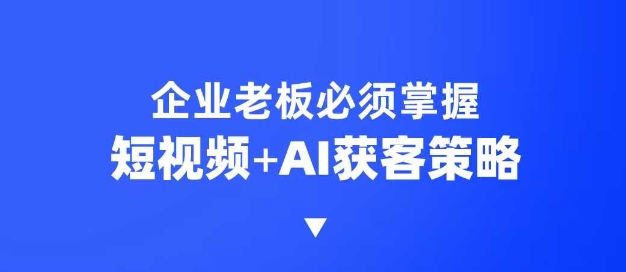 企业短视频AI获客霸屏流量课，6步短视频+AI突围法，3大霸屏抢客策略-云创网