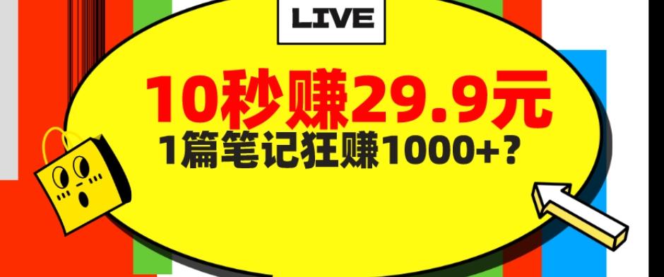 她，靠1个软件，10秒赚29.9元，1篇笔记狂赚1000+？-云创网